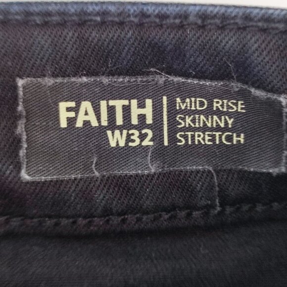 Buffalo David Bitton Faith jeans women's size W32 black min-rise skinny stretch - Picture 6 of 16